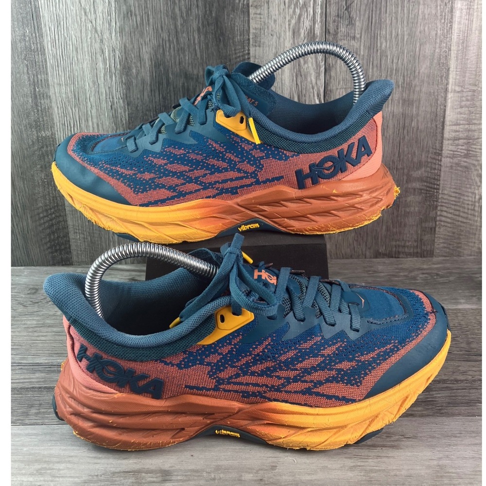 Hoka Speedgoat 5 Womens 7.5B Trail Running Shoes Blue Coral Camellia 1123158